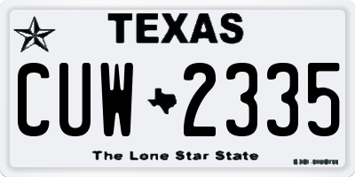 TX license plate CUW2335