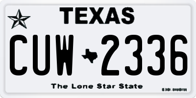 TX license plate CUW2336