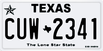 TX license plate CUW2341