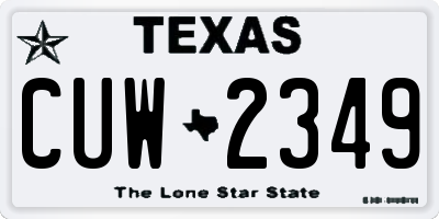 TX license plate CUW2349