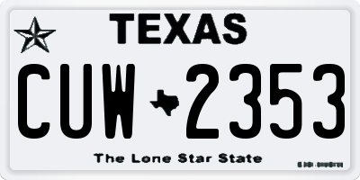 TX license plate CUW2353
