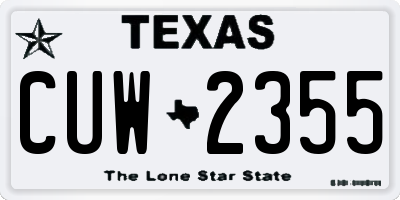TX license plate CUW2355