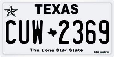 TX license plate CUW2369