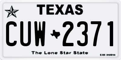 TX license plate CUW2371