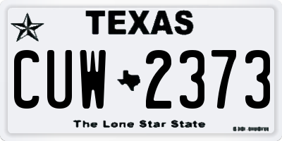 TX license plate CUW2373