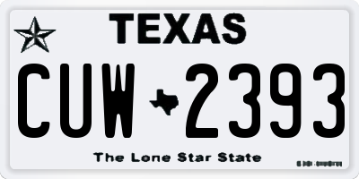 TX license plate CUW2393