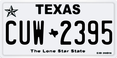 TX license plate CUW2395