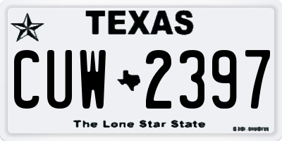 TX license plate CUW2397