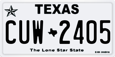 TX license plate CUW2405