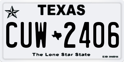TX license plate CUW2406