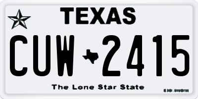 TX license plate CUW2415