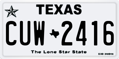 TX license plate CUW2416