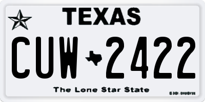 TX license plate CUW2422