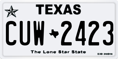 TX license plate CUW2423