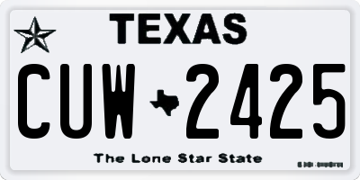 TX license plate CUW2425
