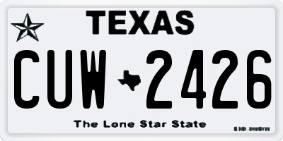 TX license plate CUW2426