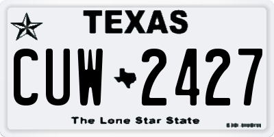 TX license plate CUW2427