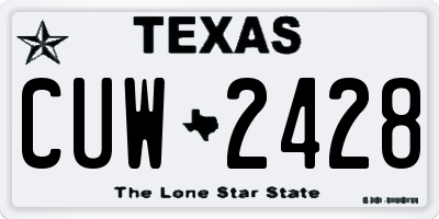TX license plate CUW2428