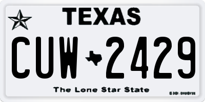 TX license plate CUW2429