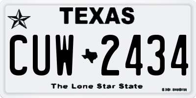 TX license plate CUW2434