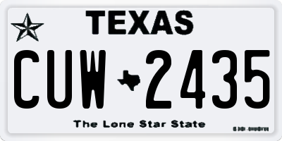 TX license plate CUW2435