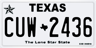 TX license plate CUW2436