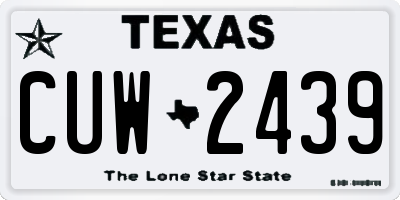 TX license plate CUW2439