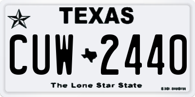 TX license plate CUW2440