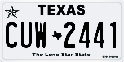 TX license plate CUW2441