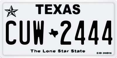 TX license plate CUW2444