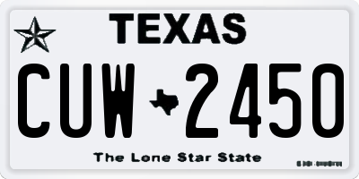 TX license plate CUW2450