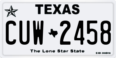 TX license plate CUW2458