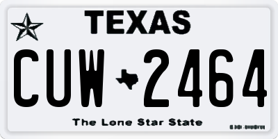 TX license plate CUW2464