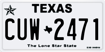 TX license plate CUW2471