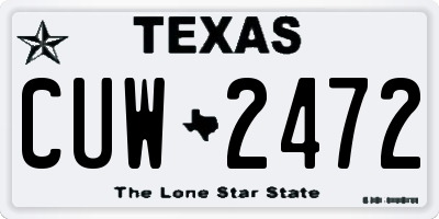 TX license plate CUW2472