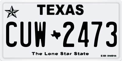 TX license plate CUW2473
