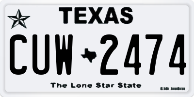 TX license plate CUW2474