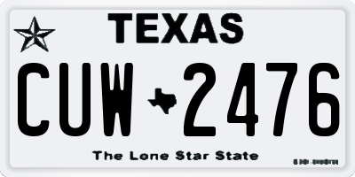 TX license plate CUW2476
