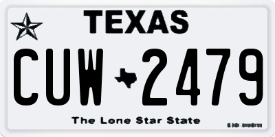 TX license plate CUW2479