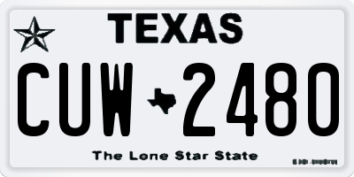 TX license plate CUW2480