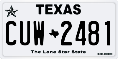 TX license plate CUW2481