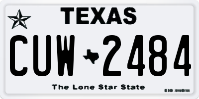 TX license plate CUW2484