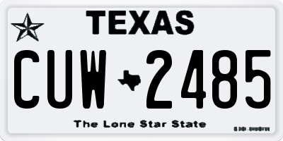 TX license plate CUW2485