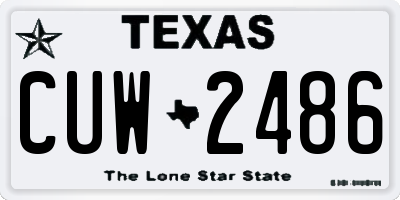 TX license plate CUW2486