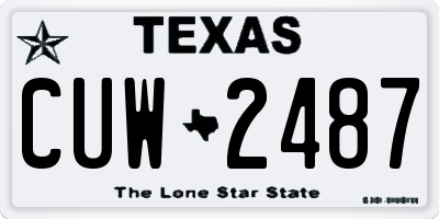 TX license plate CUW2487