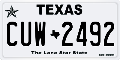 TX license plate CUW2492