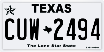 TX license plate CUW2494