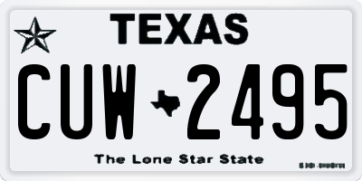 TX license plate CUW2495