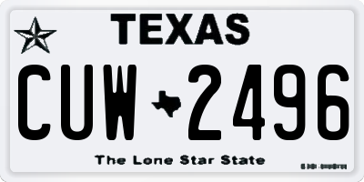 TX license plate CUW2496