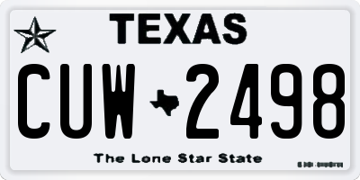 TX license plate CUW2498